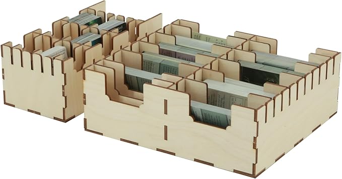 The Broken Token Arkham Horror 3rd Edition Expansion Compatible Game Organizer - Wood Storage Box with Multiple Trays for Cards, Tokens & More - Wooden Game Organizer