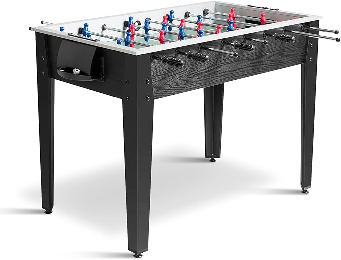 RELAX4LIFE 48'' Foosball Table, Wooden Soccer Game Table with 2 Footballs, Score Devices, Recreational Foosball Games for Kids & Adults, Arcade Table for Pub, Bars, Parties Family Night Game