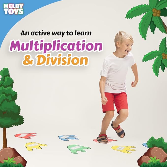 Dino Stomp Multiplication Game I Includes 144 Multiplication Flash Cards and 144 Division Flash Cards | Math Games for Kids 8-12 I 2nd, 3rd, 4th Grade Multiplication Games