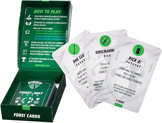 3 Game Bundle – Fun and Strategic On-Course Golf Games for Groups – Games for Every Type of Golfer – Gift for Men and Women – Interactive On-Course Golf Card Games