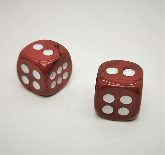 Natural Hand Carved Gemstone Dices, 15mm/0.59in, 6 Sided, Red Jasper