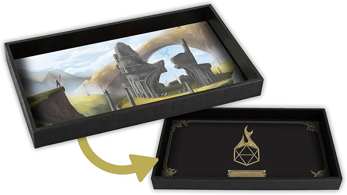 Forged Dice Co. Dice Tray 14" - Reversible Dice Rolling Mat - Compatible with Board Games and Tabletop RPGs Like Dungeons and Dragons Pathfinder Roleplaying Games - Lost Outpost