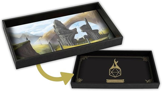 Forged Dice Co. Dice Tray 14" - Reversible Dice Rolling Mat - Compatible with Board Games and Tabletop RPGs Like Dungeons and Dragons Pathfinder Roleplaying Games - Lost Outpost