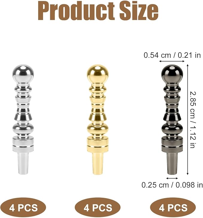 12pcs Metal Cribbage Pegs Fit Cribbage 1/8 Holes, Unique Crib Board Pegs Scoring Pins Crib Accessories for Family Friends Traditional Board Game (Gold, Silver, and Black)