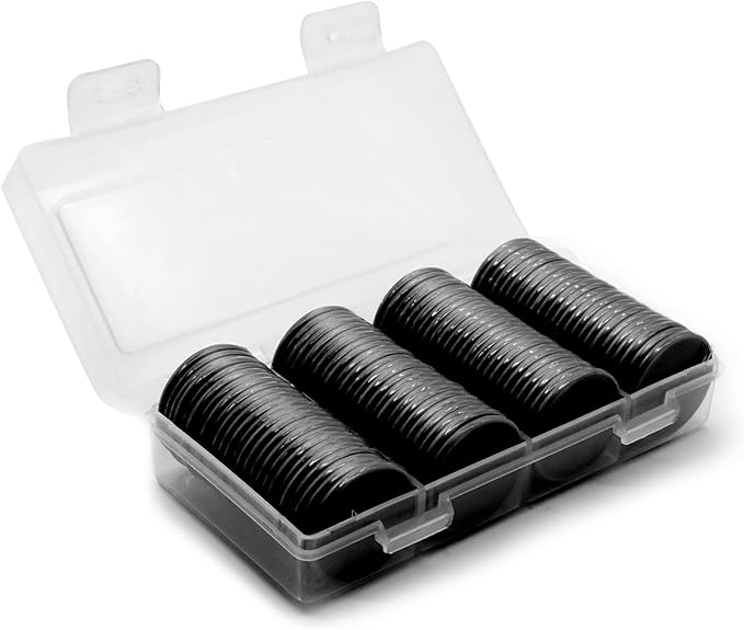 Set of 100 Opaque Plastic Learning Counters Mini Poker Chips Game Tokens with Storage Box (Black, 1.58 Inch)