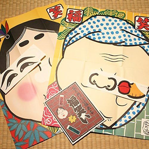 【和玩具】　 福笑い　おかめとひょっとこ柄　（２枚1セット）
