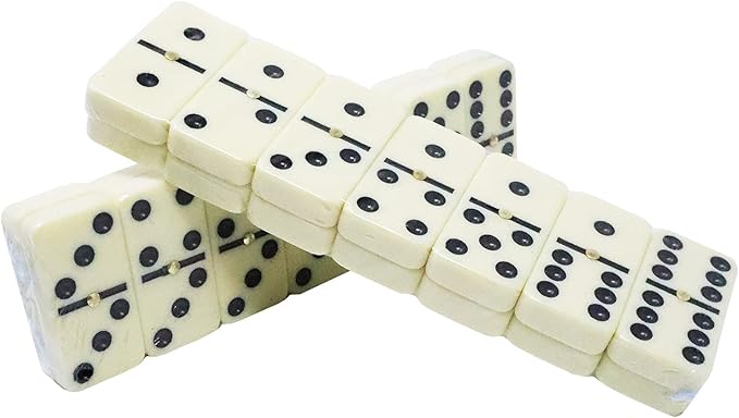 Dominos Set for Adults – Dominos – Professional Double 6 Dominoes Tiles for Adults, Metal Spinner, Classic and Travel Board Game with Wood Case Juegos de Mesa