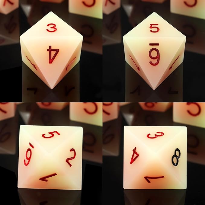 Haxtec DND Dice Set Sharp Edge Resin Dice with Dice Case Red Black D&D Dice Set for TTRPGs Dungeons and Dragons Gifts 16mm