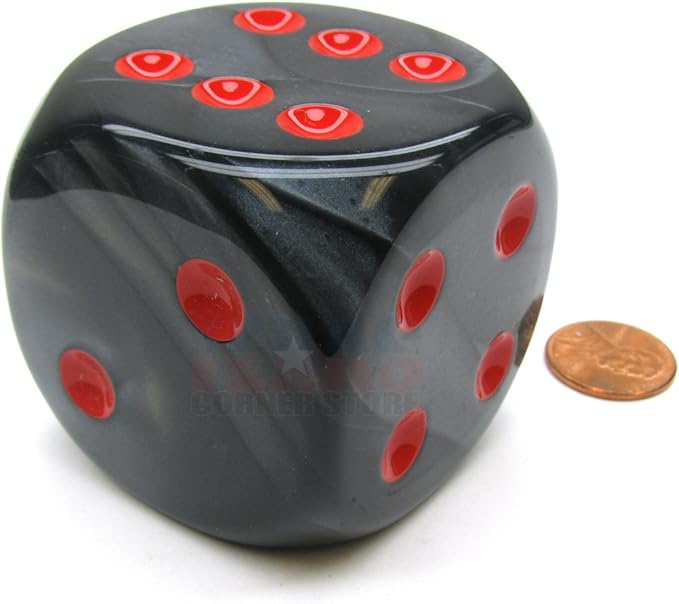 Black Velvet Die with Red Pips D6 50mm (1.97in) Pack of 1 Chessex