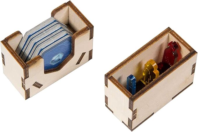 The Broken Token Terraforming Mars Compatible Base Game Organizer - Wood Storage Box with Multiple Trays & Card Shoe - Wooden Game Organizer