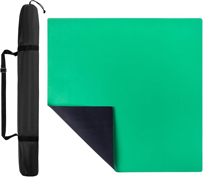32.6"x32.6" Rubber Anti-Slip Playmat Mahjong Mat for Mahjong, Board Games, Dominoes, Tile Games Tabletop Cover Poker Mat Roll-up Game Mat with Carrying Bag(Green)