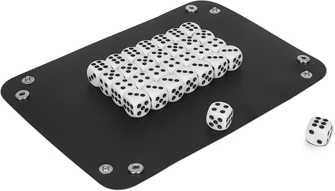 Leather Dice Cup Set, 6 Dice Cups+30 Dice+1 Folding Tray Exclusive Storage and Transport Case Made of Faux (Black Red)