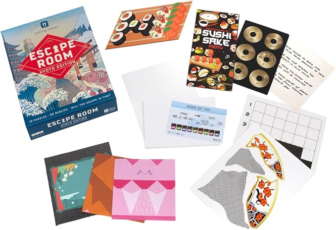 Talking Tables Host Your Own Escape Room Game Kyoto Edition | Interactive Family Games Night | Solve Puzzles and Find Clues to Escape in Time | 2-6 Players | Ages 14+ |