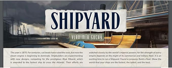 Rio Grande Games: Shipyard 2nd Edition - Strategy Board Game, 19th Century Shipbuilding, Economic & Worker Placement, Age 14+, 1-4 Players, 90-120 Min
