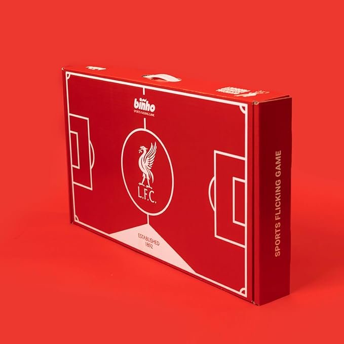 Binho Board Classic Board Game Liverpool Football Club Edition - 2-Player Fast-Paced Finger Flicker Pinball Family Board Game - Portable Tabletop Sports Game Set for Any Occasion