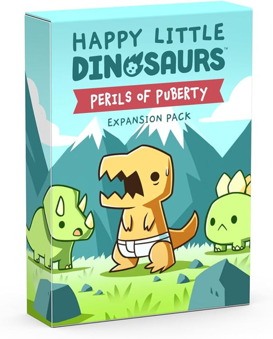 Happy Little Dinosaurs Perils of Puberty Expansion Card Game - Dodge Disasters! Ages 8+, 2-4 Players