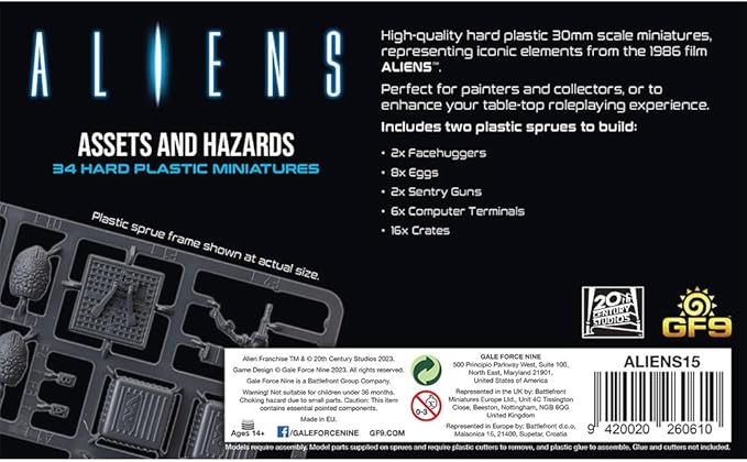 Gale Force Nine - Aliens - Assets and Hazards