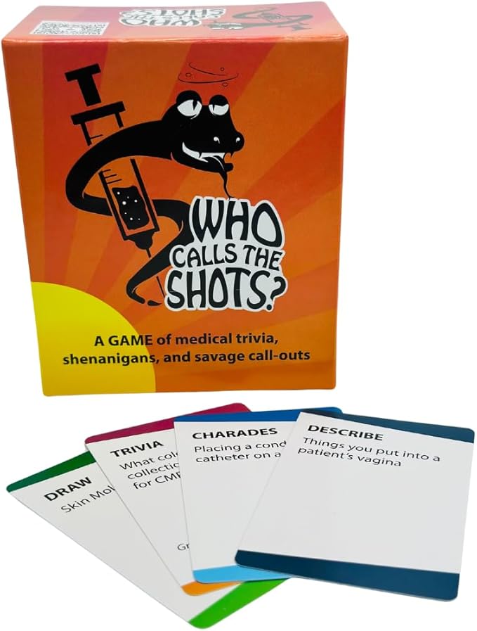 Who Calls The Shots? Fun Card Game for Nurses, Medical Professionals, and Adults - Nurse Gifts, Graduation Party Games 2024, Adult Game Night, Medical Student Gifts