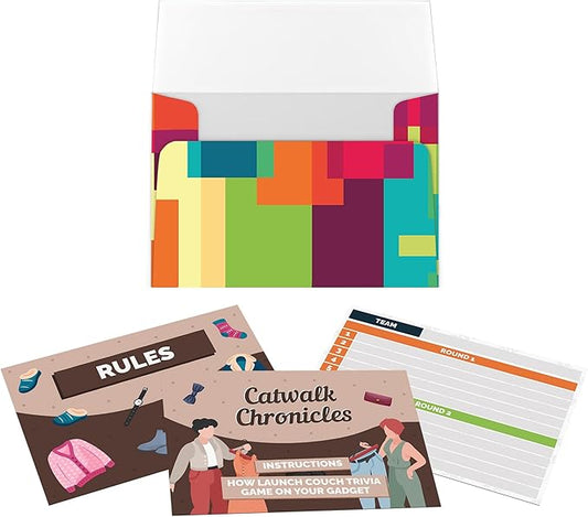 Couch Trivia Digital Game A Fun and Educational Game About Fashion with Virtual Host for Adults (Catwalk Chronicles)