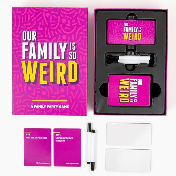 DSS Games Our Family is So Weird - A Fun Family Party Card Game to Decide Who’s Most Likely to Idea for Kids, Adults & Groups | Great for Conversation Starters, Family Game Night