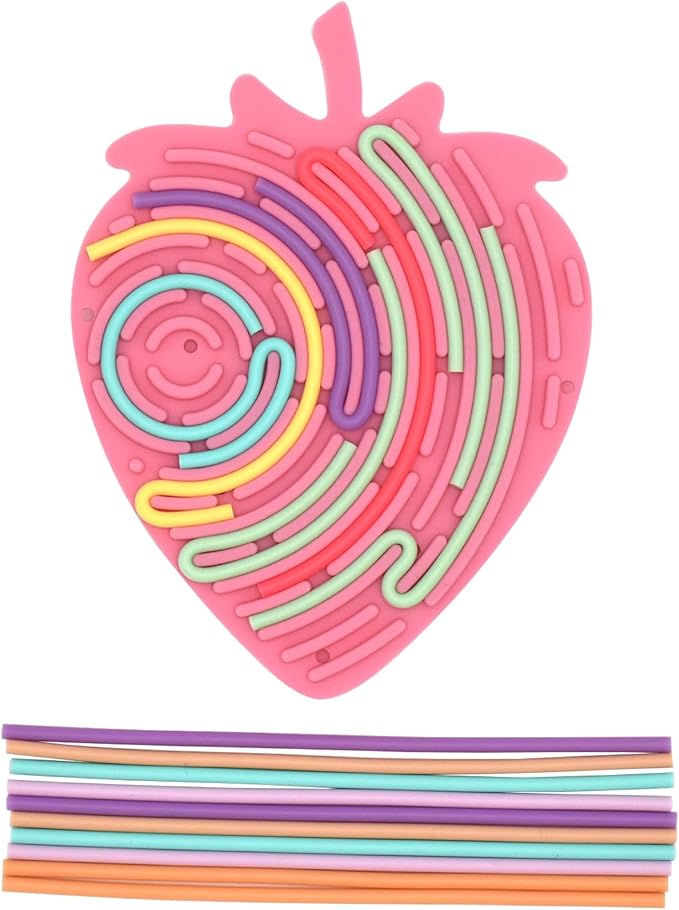 Sensory Activity Board Busy Board for Toddlers with Fine Motor Skills Development,Travel Toy for Kids 3+Years(Strawberry)