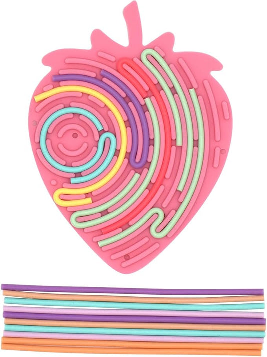 Sensory Activity Board Busy Board for Toddlers with Fine Motor Skills Development,Travel Toy for Kids 3+Years(Strawberry)