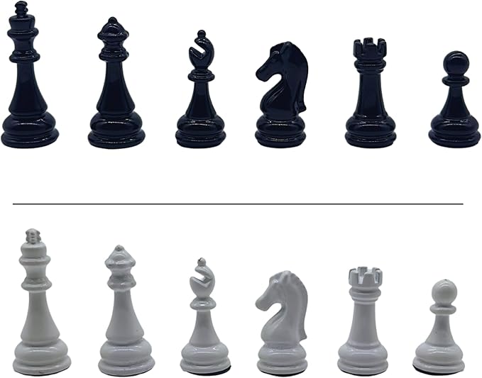 12.6’’ Handmade Walnut Chess Set with Zamak Metal Pieces, Wooden Chess Set with Storage, Birthday Gift for Him, Handmade Chess Gift, for Him (Black-White Pieces)