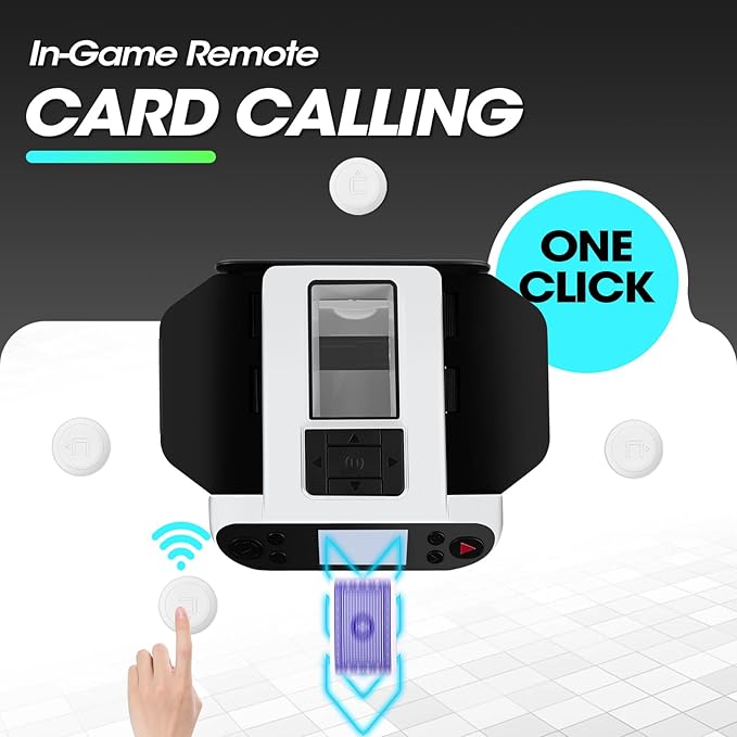G1 Pro 2025 Version Automatic Card Shuffler and Dealer 2-in-1 for 12 Players, Ultra Quiet, Rechargeable, Remote Card Calling, for Board Games and Poker Games (White)