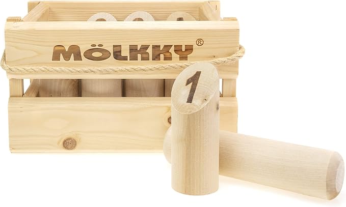 Molkky - Wooden Pin & Skittles Game - Outdoor Fun - For Beach - Park - Picnic - Playground - Classic Family Garden Game from Tactic