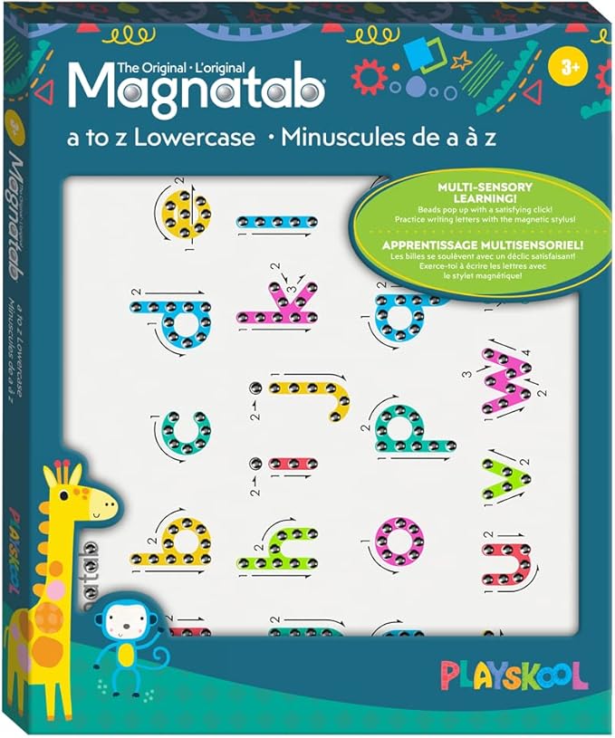 Playskool Magnatab — a to z Lowercase — Magnetic Board Toy Letter Tracing for Toddlers Learning and Sensory Drawing — for Kids Ages 3 and Up