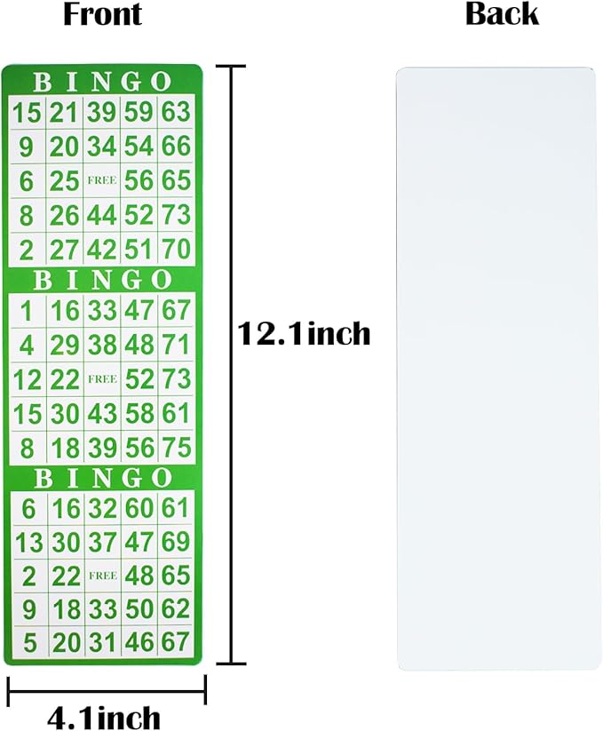 Yuanhe Bingo Paper Game Cards - 3 Cards - 100 Sheets in Mixed Colors
