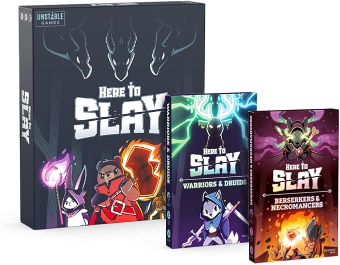 Here To Slay Base Game - Adventure RPG Dice Rolling Card Game For Teens, Adults - 2-6 Players, Hand Management