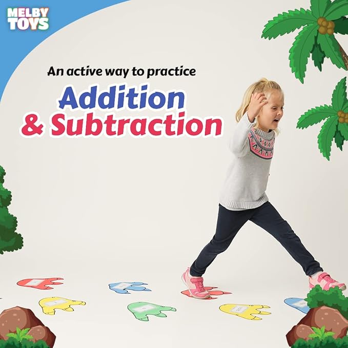 Dino Stomp Math Games for Kindergarten - Subtraction & Addition Flashcards for Kids 5-7