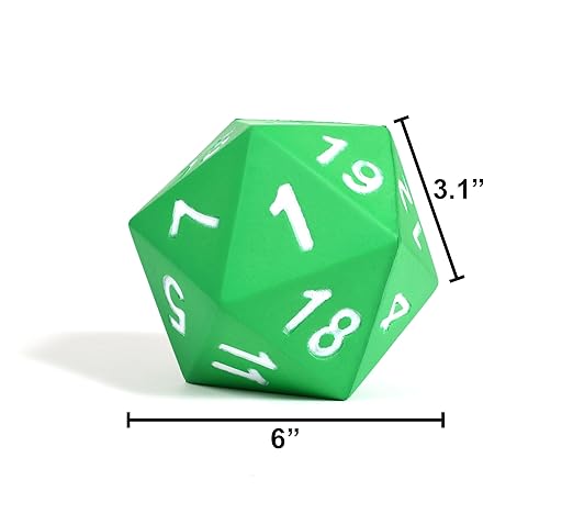 LEARNING ADVANTAGE 20-Sided Jumbo Die | Large, Foam Dice for Games | Teach Numbers, Probability, Addition and Subtraction