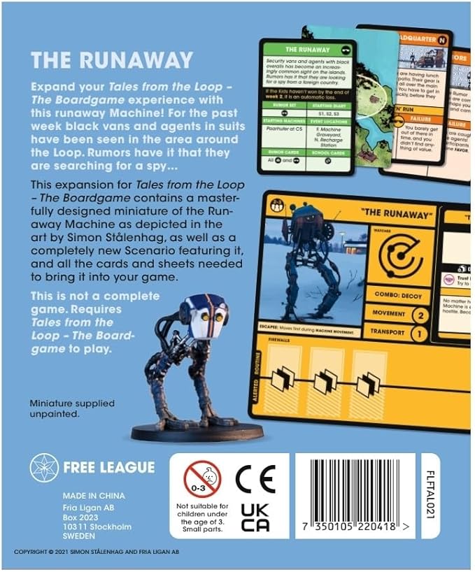 Free League Tales from The Loop Board Game - The Runaway Scenario Pack, Multicolor