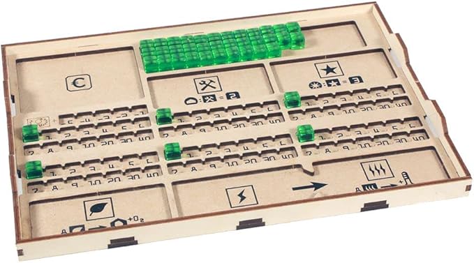 The Broken Token Terraforming Mars Compatible Base Game Organizer - Wood Storage Box with Multiple Trays & Card Shoe - Wooden Game Organizer