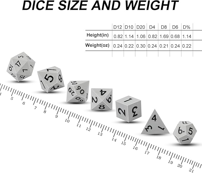 DND Dice Set Sharp Edge Dice Set 7 Piece DND polyhedral Dice Numbers with Gold Leaf Exquisite Tin Box Packaging,Ideal for Dungeons & Dragons RPG and Board Games (Gray Black)