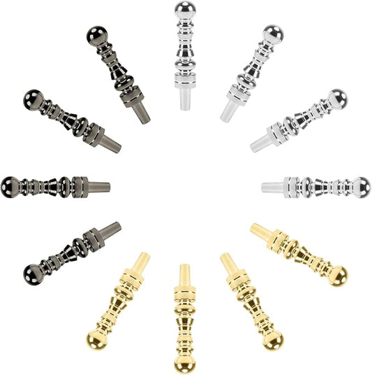 12pcs Metal Cribbage Pegs Fit Cribbage 1/8 Holes, Unique Crib Board Pegs Scoring Pins Crib Accessories for Family Friends Traditional Board Game (Gold, Silver, and Black)