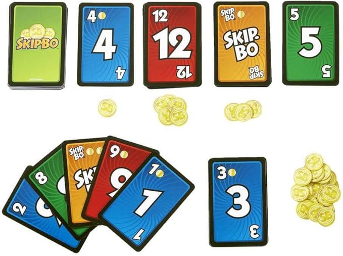 Mattel Games Skip-Bo Masters Card Game for Family, Travel and Game Night, 2 to 6 Players