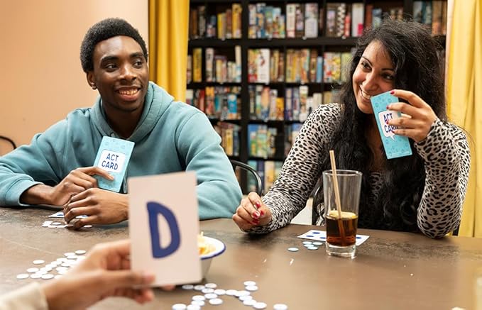 TOMY The Game of Saying 'Huh?!' - Voice Impressions Card Games - Funny Party Game of Acting and Guessing - Family Board Games for Adults and Kids - 3-8 Players - Ages 8 Years and Up