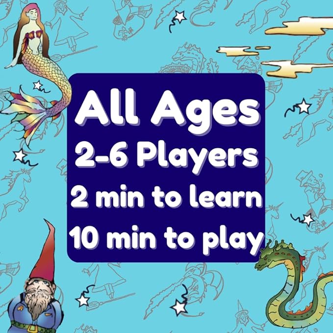 Magical Creatures Go Fish Card Game - Family Card Game for Kids and Adults, Great for Family Night, Fun for All Ages