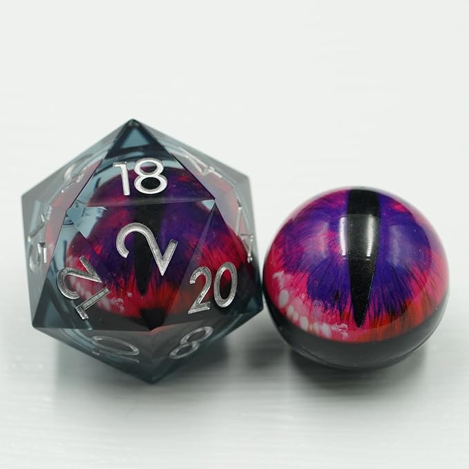 Polyhedral Dice 33mm Single D20,Liquid Core Dragon Eye Dice,Dungeons and Dragons Dice for TTRPG