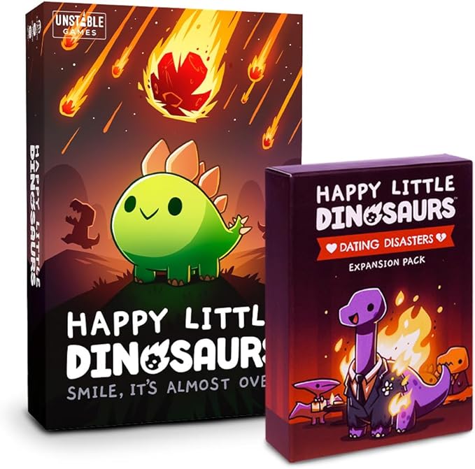 Happy Little Dinosaurs: Dating Disasters Expansion Pack - Cute Card Game for kids, teens, & adults - Dodge life’s disasters! - 2-4 players, Ages 8+ - Great for game night