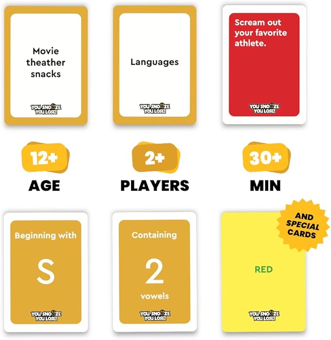 Viral Studios You Snooze You Lose - Fast Paced Word Matching Game, 200 Cards Quick and Hilarious Fun for Family Game Nights, Gatherings, & Parties Ages 15+
