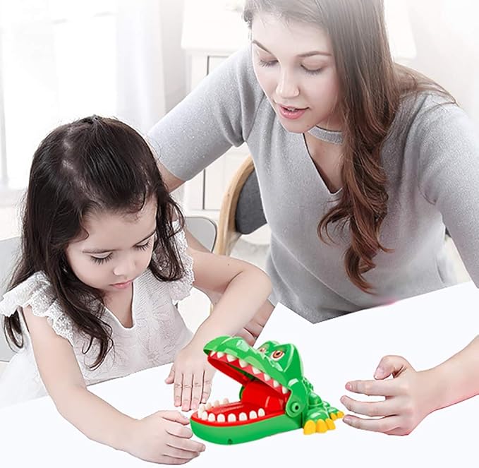iShyan Crocodile Teeth Toys Game for Kids, Crocodile Biting Finger Dentist Games with Sounds Funny Alligator Teeth Game