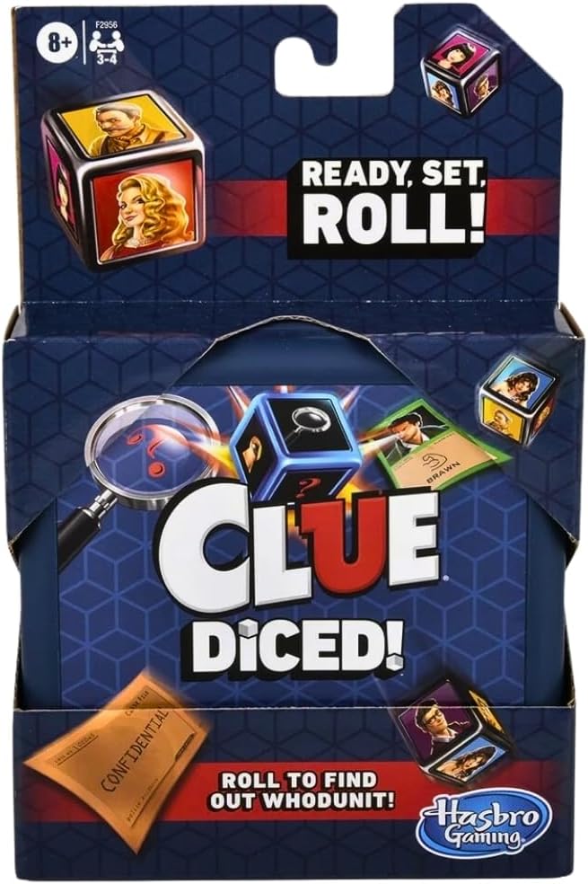 Hasbro Gaming Clue Diced Game, Easy to Learn Game, Quick Game, Portable Travel Game, Travel Game, Family Board Game, Fast Game for Kids Ages 8 and Up