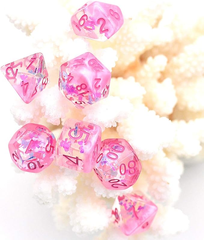 UDIXI Polyhedral DND Dice Set, D&D Dice Pink Dice Compatible Dungeons and Dragons Role Playing Game,Board Games, d and d Dice Set