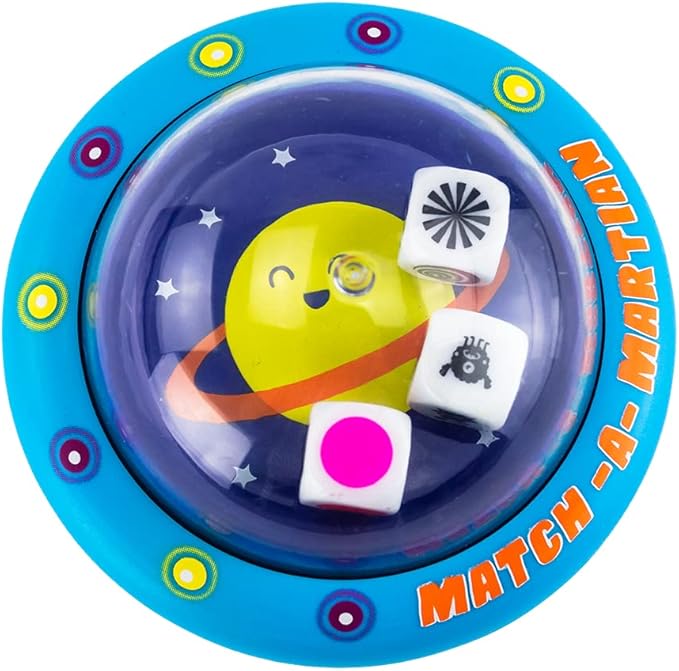 Pop-A-Tops — Match-A-Martian — Travel-Friendly Game With Pop-up Dice Fun — For Kids Ages 6 and Up
