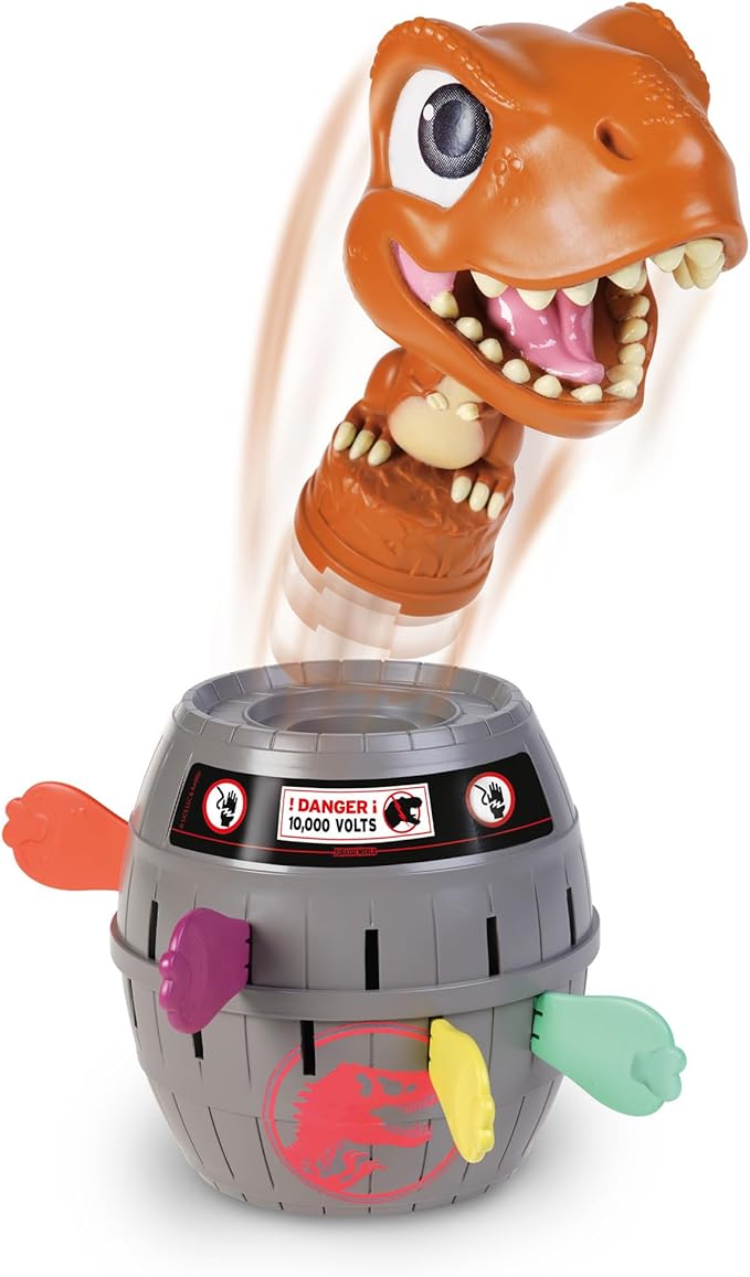 TOMY Pop Up T-Rex Board Game - Family and Preschool Kids Games for Family Game Night - Kids Activities and Jurassic World Toys - 2-4 Players - Ages 4 Years and Up