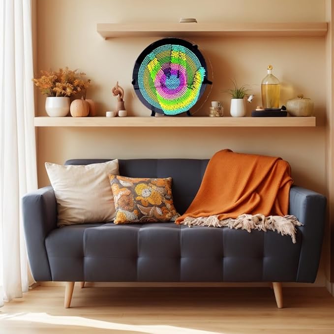 3D Pin Art Intellectual Fun Toy Rainbow Pin Art Palm Board Extra Large(8 x8 Inches) Arouse Sense of Imagination Innovative Boundless Creativity